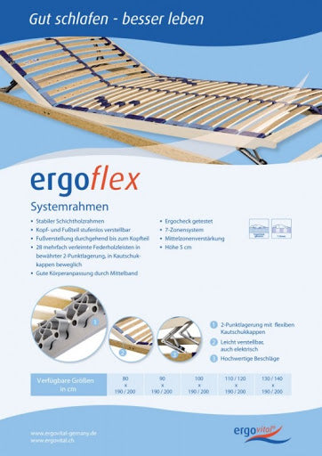 Lattenrahmen ergovital ® ergoflex Produktblatt