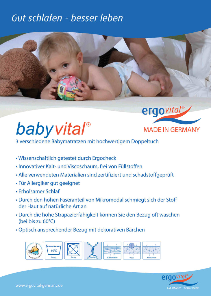 Kinderbett Matratze ergovital ® babyvital ® Produktblatt